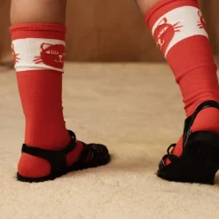 Cats Knee High Socks in Red by Mini Rodini