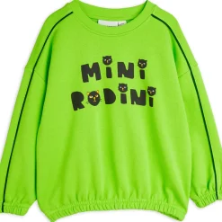 Cats Sweatshirt in Green by Mini Rodini