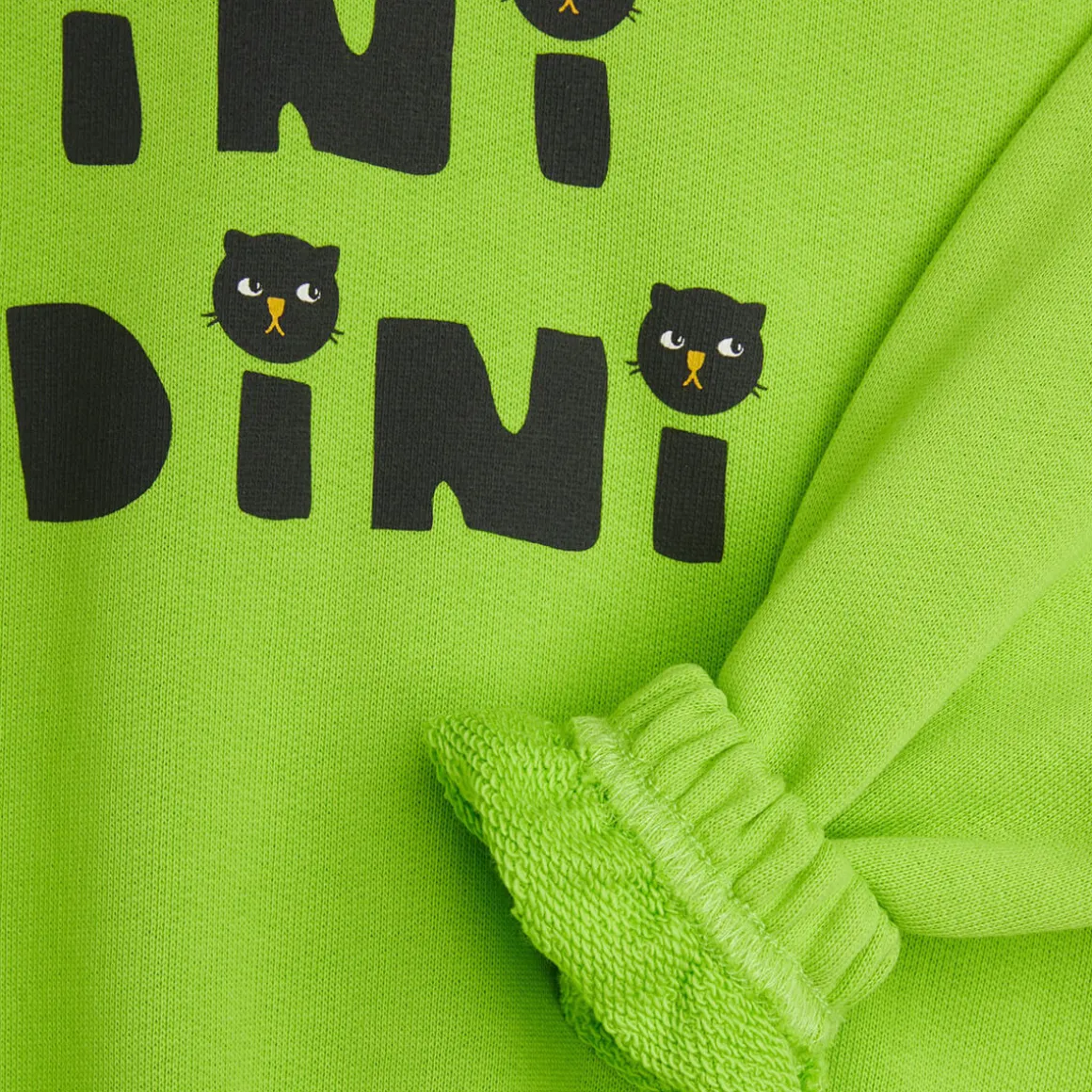 Cats Sweatshirt in Green by Mini Rodini