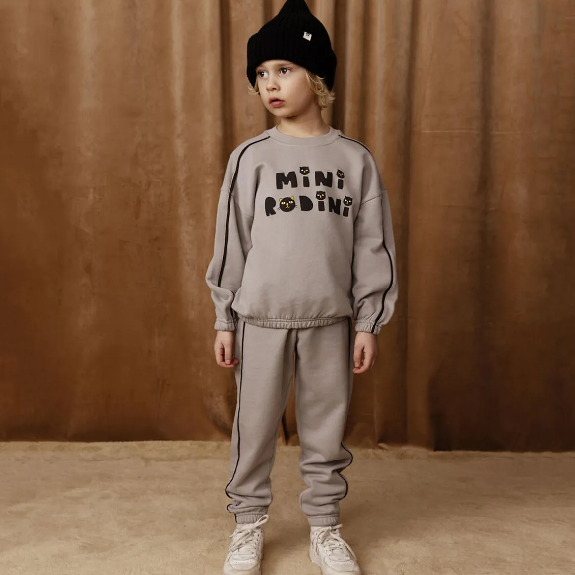 Cats Sweatshirt in Grey by Mini Rodini
