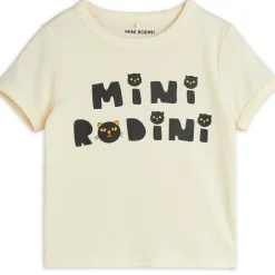 Cats T Shirt in Off White by Mini Rodini