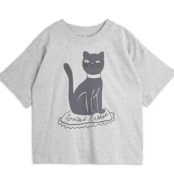 Cat T-Shirt in Grey Melange by Mini Rodini - Last One In Stock - 128/134 (7-9 Years)