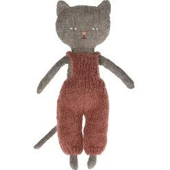 Chatons Kitten in Overalls in Grey by Maileg