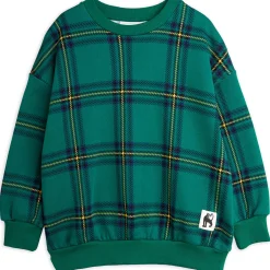 Check AOP Sweatshirt in Green by Mini Rodini