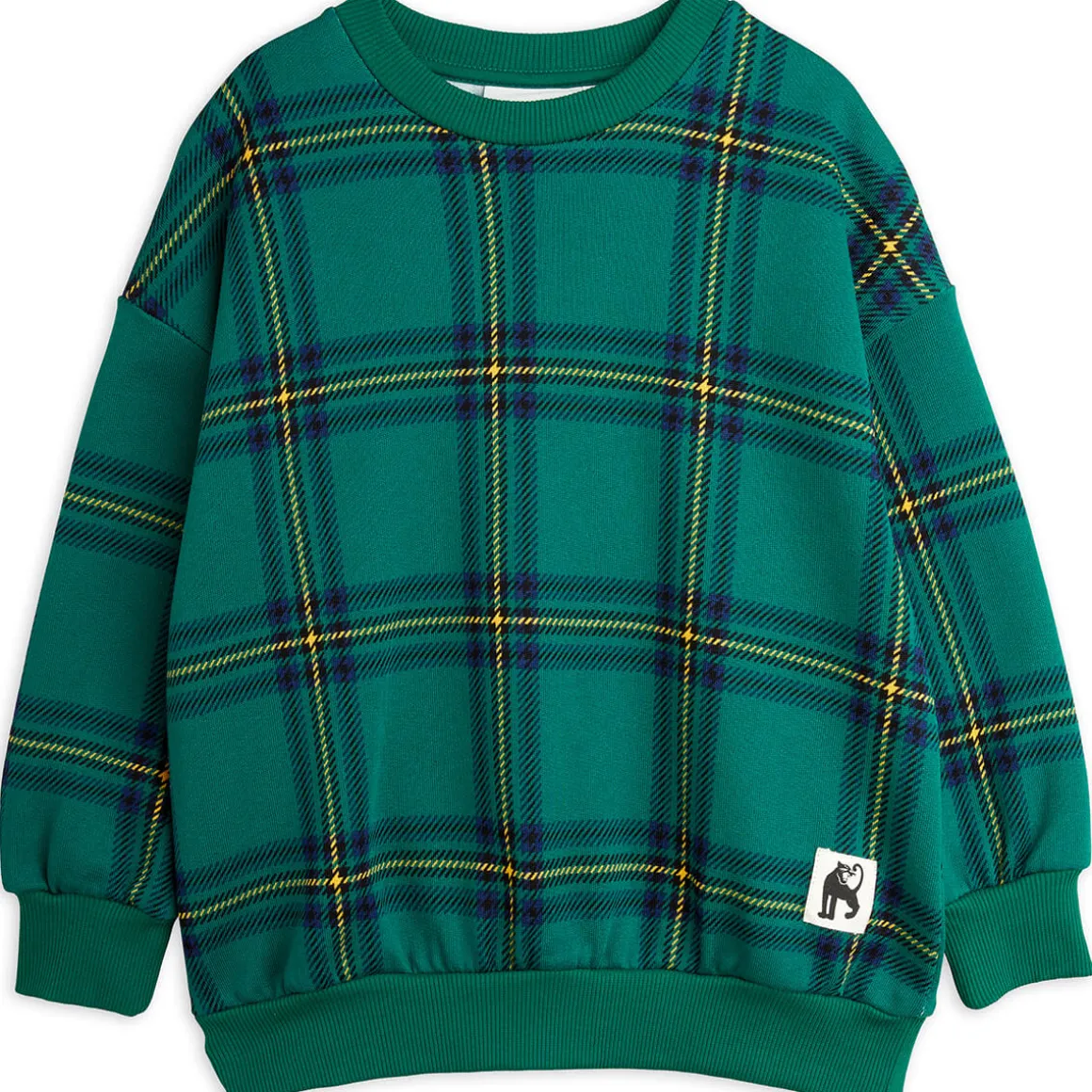 Check AOP Sweatshirt in Green by Mini Rodini