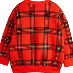 Check AOP Sweatshirt in Red by Mini Rodini