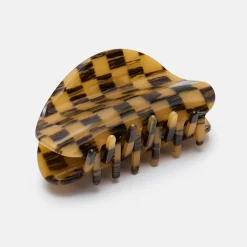 Checker Hair Claw in Mocha by Chunks
