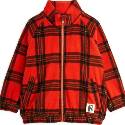 Check Fleece Jacket in Red by Mini Rodini