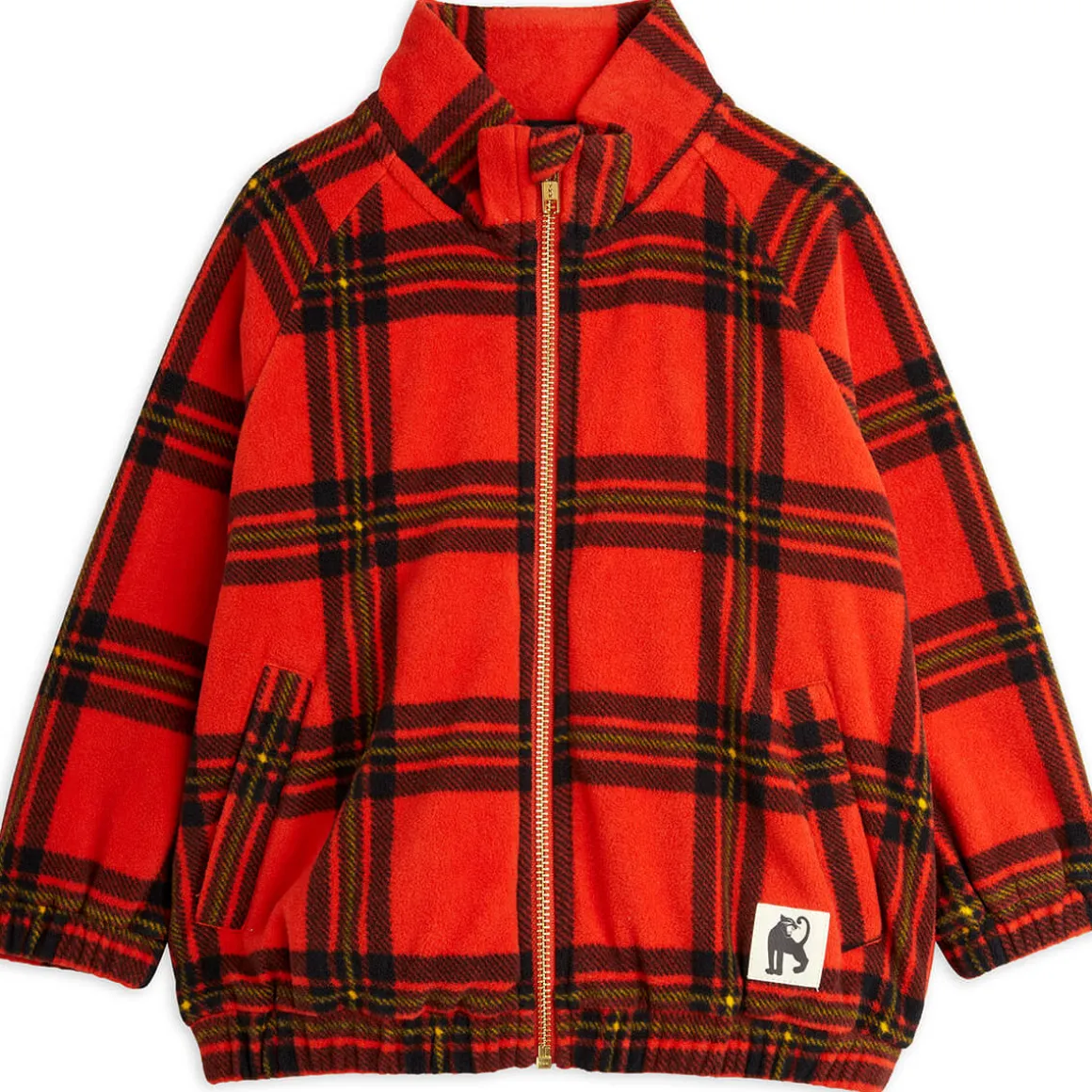 Check Fleece Jacket in Red by Mini Rodini