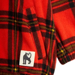 Check Fleece Jacket in Red by Mini Rodini