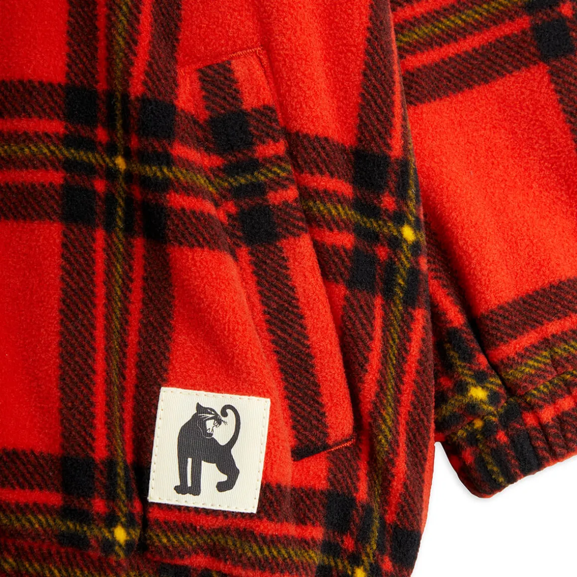 Check Fleece Jacket in Red by Mini Rodini