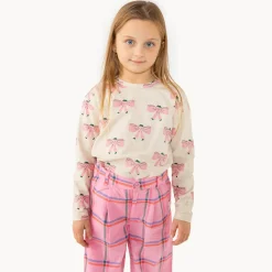 Check Pleated Pant in Pink by Tinycottons - Last Ones In Stock - 10-12 Years