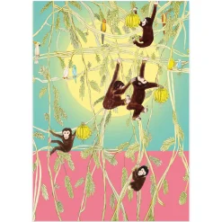 Cheeky Monkeys Greetings Card by Wildflower Cards