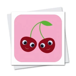 Cheerful Cherries Greetings Card by Stripey Cats Cards