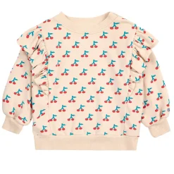 Cherry AOP Ruffle Baby Sweatshirt by Bobo Choses