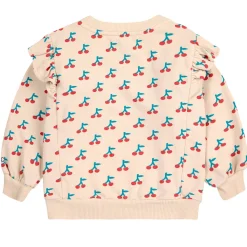 Cherry AOP Ruffle Baby Sweatshirt by Bobo Choses