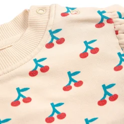 Cherry AOP Ruffle Baby Sweatshirt by Bobo Choses