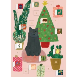 Chou Chou Chat Advent Calendar Greetings Card By Roger La Borde