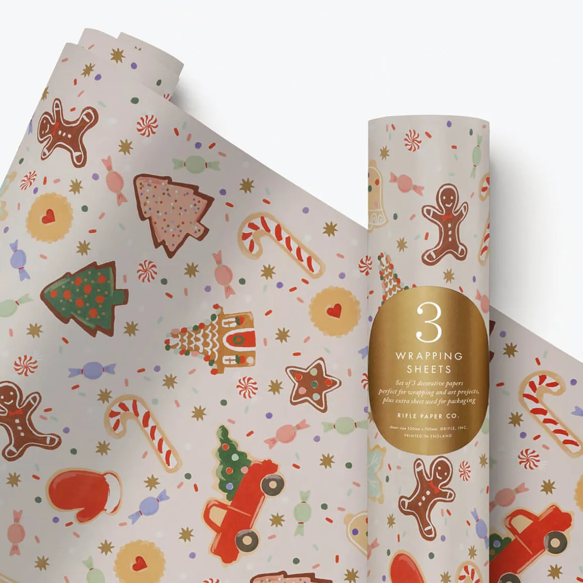 Christmas Cookies Christmas Gift Wrap (3 Sheets Pack) By Rifle Paper Co.