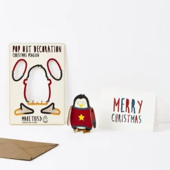 Christmas Penguin Pop Out Decoration And Christmas Card by The Pop Out Card Company