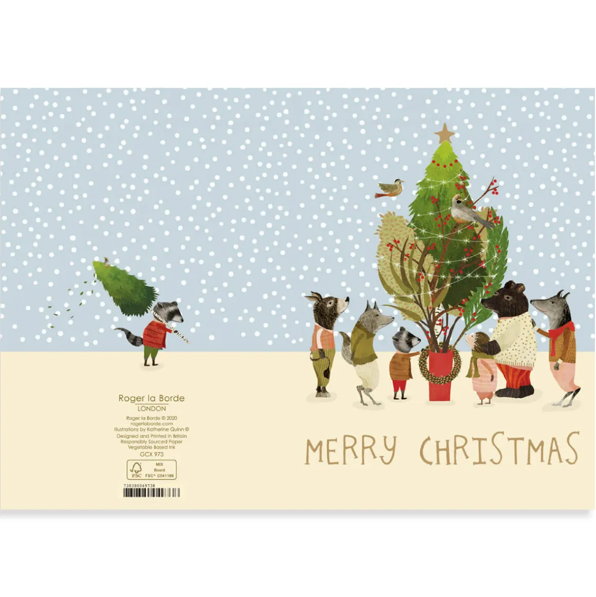 Christmas Procession Christmas Greetings Card By Roger La Borde