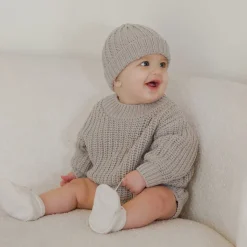 Chunky Knit Sweater in Fog by Quincy Mae