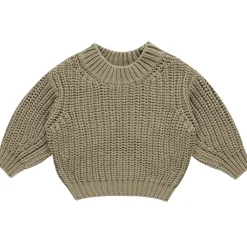 Chunky Knit Sweater in Olive by Quincy Mae