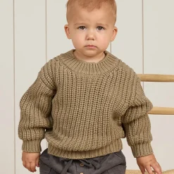Chunky Knit Sweater in Olive by Quincy Mae