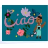 Ciao Dog Greetings Card by Elizabeth Grubaugh