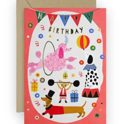 Circus Dogs Birthday Greetings Card by Mifkins