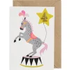 Circus Horse Embroidered Age Card by Petra Boase - Age 4