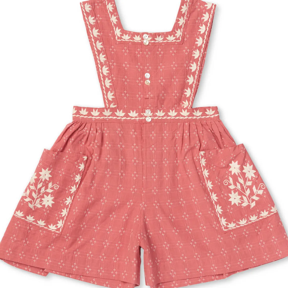 Clara Romper in Coral Crossstitch by Lali