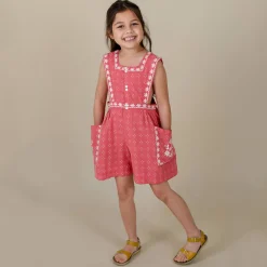 Clara Romper in Coral Crossstitch by Lali