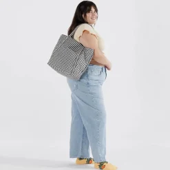 Cloud Bag in Black And White Gingham by Baggu