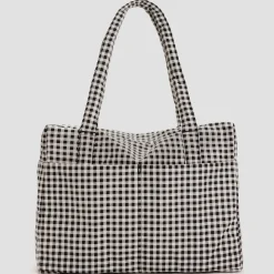 Cloud Carry-On Bag in Black And White Gingham by Baggu