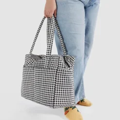 Cloud Carry-On Bag in Black And White Gingham by Baggu