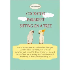 Cockatoo And Parakeet Greetings Card by Wildflower Cards