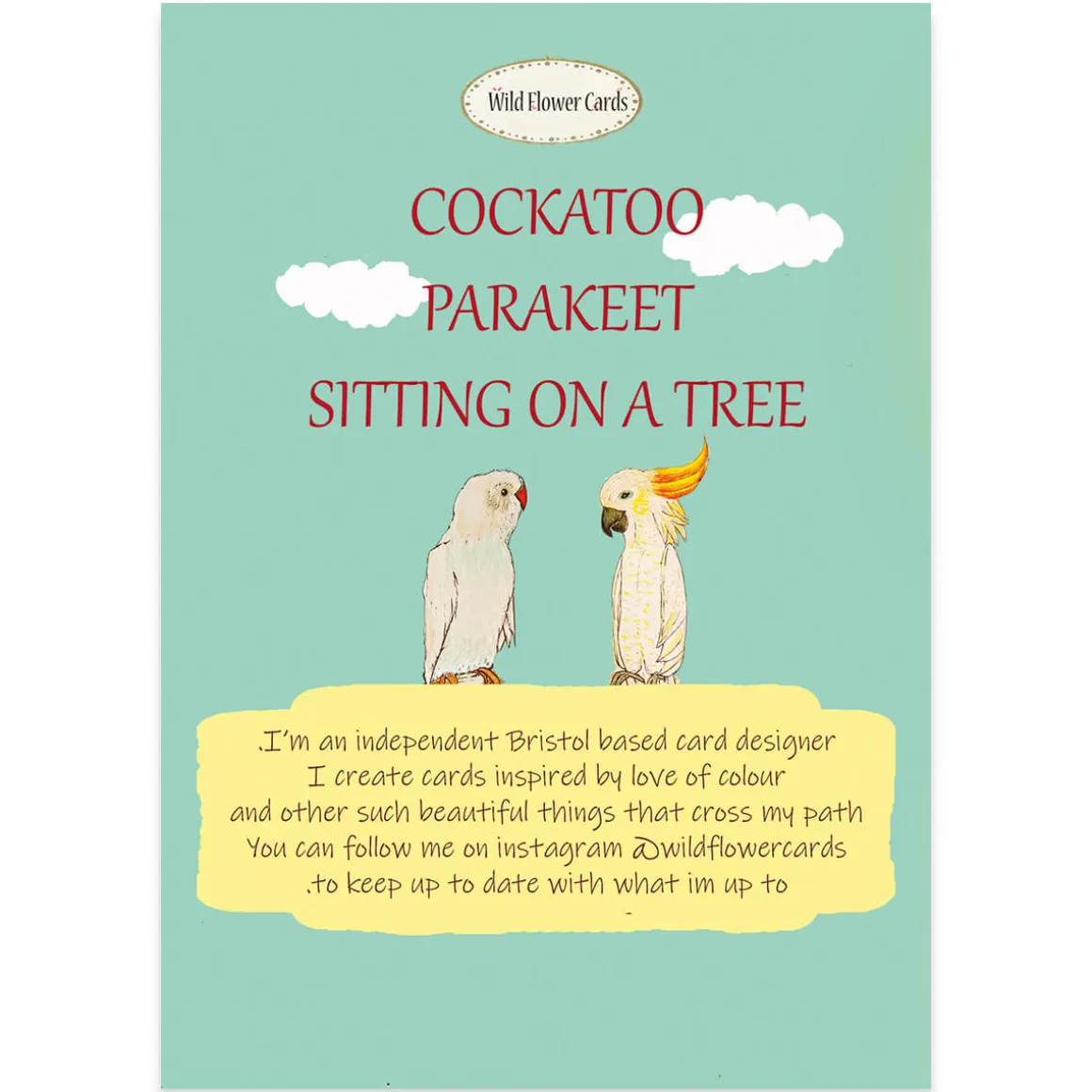 Cockatoo And Parakeet Greetings Card by Wildflower Cards