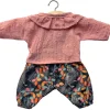 Coline Outfit (34cm Doll) in Bird Print / Tea Rose by Minikane