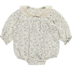 Collared Bubble Romper in Winter Floral by Quincy Mae