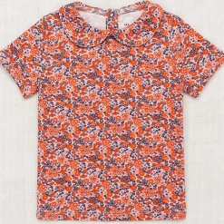 Collar Tee in Rose Blush Tisbury Garden by Misha & Puff - Last Ones In Stock - 2-6 Years