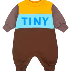 Colour Block Baby One-Piece in Mustard / Chocolate by Tinycottons - Last One In Stock - 6 Months
