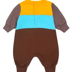 Colour Block Baby One-Piece in Mustard / Chocolate by Tinycottons - Last One In Stock - 6 Months