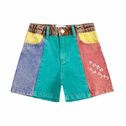 Colour Block Denim Shorts by Bobo Choses