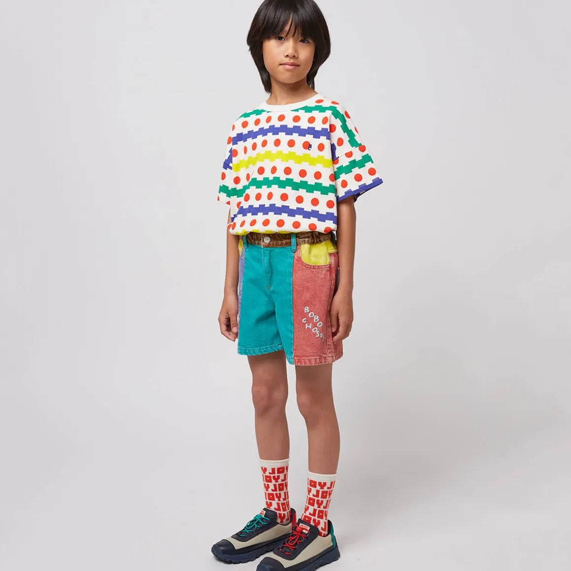 Colour Block Denim Shorts by Bobo Choses