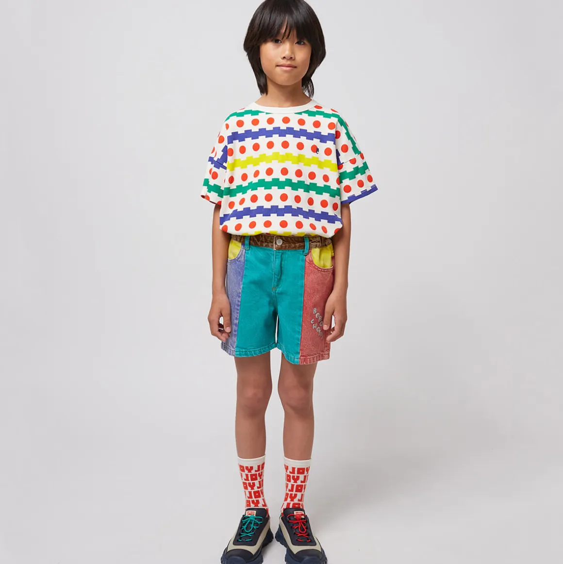 Colour Block Denim Shorts by Bobo Choses