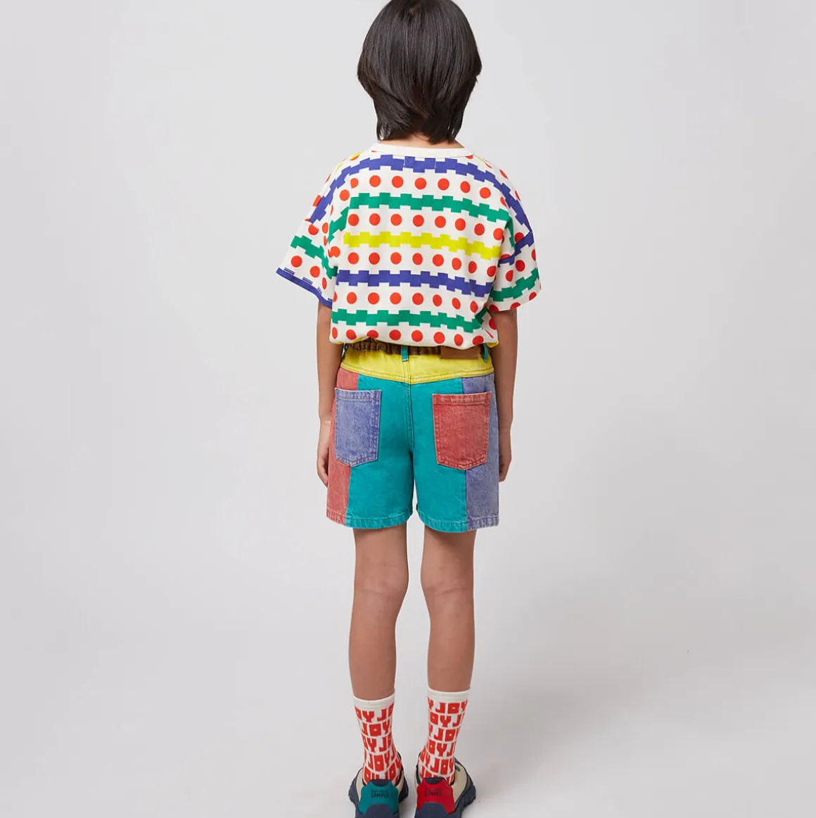 Colour Block Denim Shorts by Bobo Choses