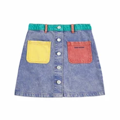 Colour Block Denim Skirt by Bobo Choses