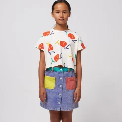 Colour Block Denim Skirt by Bobo Choses