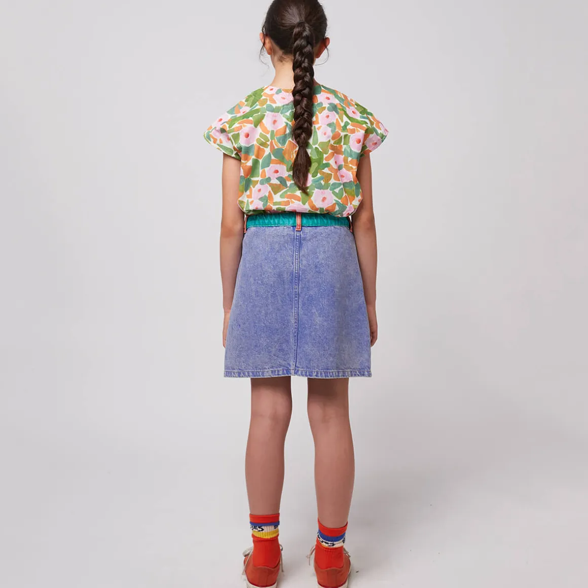 Colour Block Denim Skirt by Bobo Choses